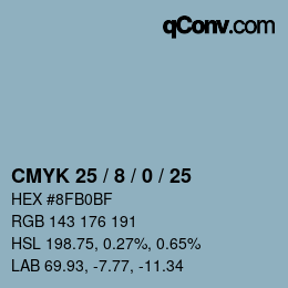 Color code: CMYK 25 / 8 / 0 / 25 | qconv.com