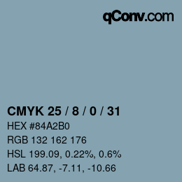Color code: CMYK 25 / 8 / 0 / 31 | qconv.com
