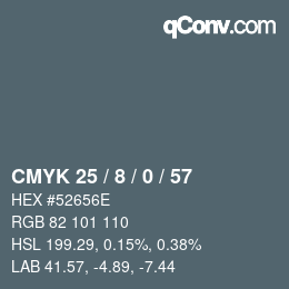 颜色代码: CMYK 25 / 8 / 0 / 57 | qconv.com