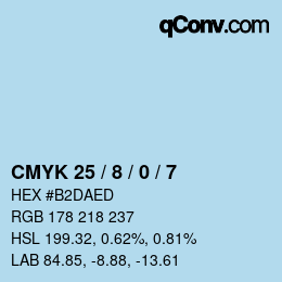 Color code: CMYK 25 / 8 / 0 / 7 | qconv.com