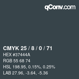 カラーコード: CMYK 25 / 8 / 0 / 71 | qconv.com
