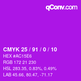Código de color: CMYK 25 / 91 / 0 / 10 | qconv.com