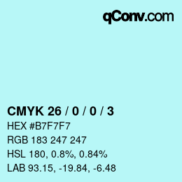 カラーコード: CMYK 26 / 0 / 0 / 3 | qconv.com