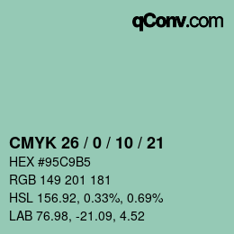 Color code: CMYK 26 / 0 / 10 / 21 | qconv.com