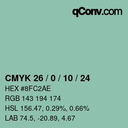 Código de color: CMYK 26 / 0 / 10 / 24 | qconv.com
