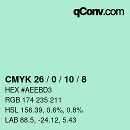 カラーコード: CMYK 26 / 0 / 10 / 8 | qconv.com