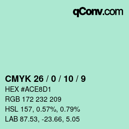 カラーコード: CMYK 26 / 0 / 10 / 9 | qconv.com