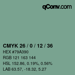 Color code: CMYK 26 / 0 / 12 / 36 | qconv.com
