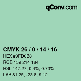 カラーコード: CMYK 26 / 0 / 14 / 16 | qconv.com