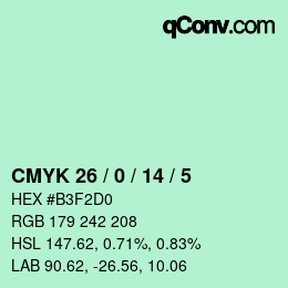 カラーコード: CMYK 26 / 0 / 14 / 5 | qconv.com