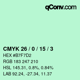 Color code: CMYK 26 / 0 / 15 / 3 | qconv.com