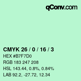 Color code: CMYK 26 / 0 / 16 / 3 | qconv.com