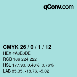 カラーコード: CMYK 26 / 0 / 1 / 12 | qconv.com