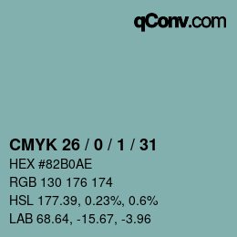 Color code: CMYK 26 / 0 / 1 / 31 | qconv.com