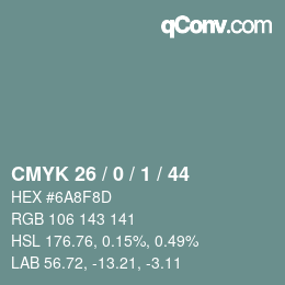 颜色代码: CMYK 26 / 0 / 1 / 44 | qconv.com