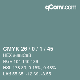 颜色代码: CMYK 26 / 0 / 1 / 45 | qconv.com