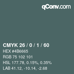 颜色代码: CMYK 26 / 0 / 1 / 60 | qconv.com