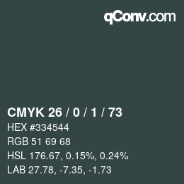 颜色代码: CMYK 26 / 0 / 1 / 73 | qconv.com