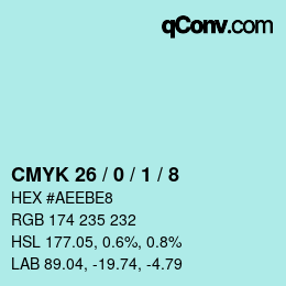 Color code: CMYK 26 / 0 / 1 / 8 | qconv.com