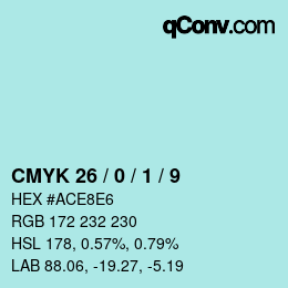 颜色代码: CMYK 26 / 0 / 1 / 9 | qconv.com