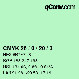 Color code: CMYK 26 / 0 / 20 / 3 | qconv.com