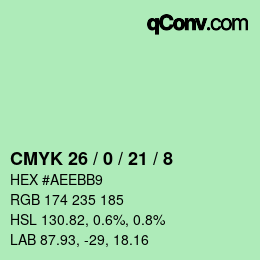 カラーコード: CMYK 26 / 0 / 21 / 8 | qconv.com