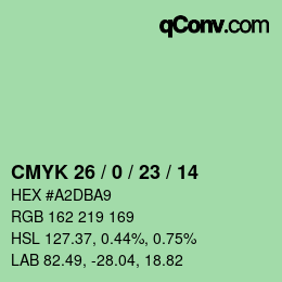 Color code: CMYK 26 / 0 / 23 / 14 | qconv.com