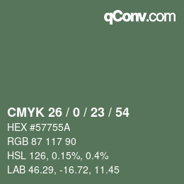 Código de color: CMYK 26 / 0 / 23 / 54 | qconv.com