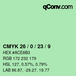 Color code: CMYK 26 / 0 / 23 / 9 | qconv.com