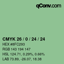 颜色代码: CMYK 26 / 0 / 24 / 24 | qconv.com