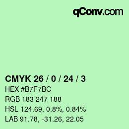 Color code: CMYK 26 / 0 / 24 / 3 | qconv.com