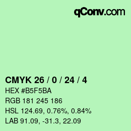 カラーコード: CMYK 26 / 0 / 24 / 4 | qconv.com
