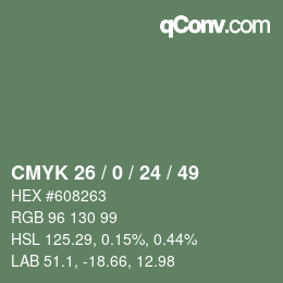 Color code: CMYK 26 / 0 / 24 / 49 | qconv.com