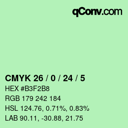 Color code: CMYK 26 / 0 / 24 / 5 | qconv.com