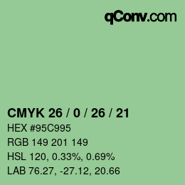 Farbcode: CMYK 26 / 0 / 26 / 21 | qconv.com