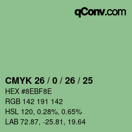 Color code: CMYK 26 / 0 / 26 / 25 | qconv.com