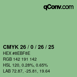 Color code: CMYK 26 / 0 / 26 / 25 | qconv.com