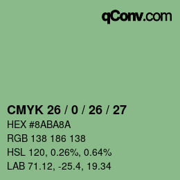 Farbcode: CMYK 26 / 0 / 26 / 27 | qconv.com
