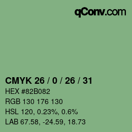 Color code: CMYK 26 / 0 / 26 / 31 | qconv.com