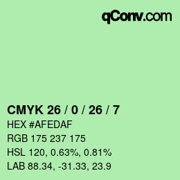Color code: CMYK 26 / 0 / 26 / 7 | qconv.com