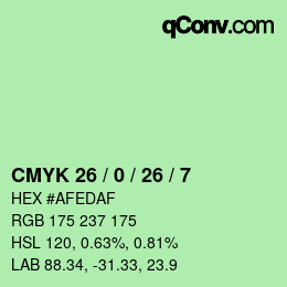 Color code: CMYK 26 / 0 / 26 / 7 | qconv.com