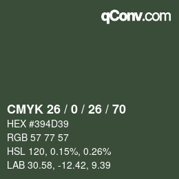 Color code: CMYK 26 / 0 / 26 / 70 | qconv.com