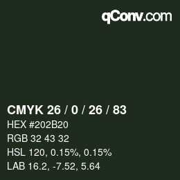 カラーコード: CMYK 26 / 0 / 26 / 83 | qconv.com