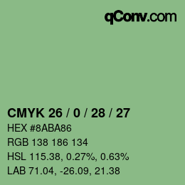 Color code: CMYK 26 / 0 / 28 / 27 | qconv.com