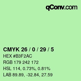 Color code: CMYK 26 / 0 / 29 / 5 | qconv.com