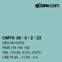 Código de color: CMYK 26 / 0 / 2 / 23 | qconv.com