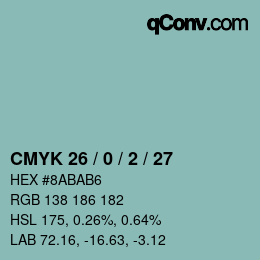 Color code: CMYK 26 / 0 / 2 / 27 | qconv.com