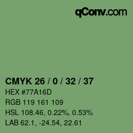 Color code: CMYK 26 / 0 / 32 / 37 | qconv.com