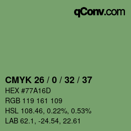 Color code: CMYK 26 / 0 / 32 / 37 | qconv.com