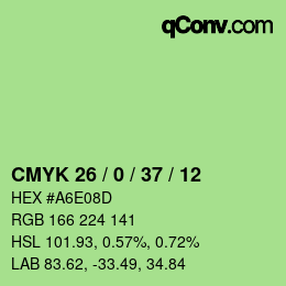 カラーコード: CMYK 26 / 0 / 37 / 12 | qconv.com